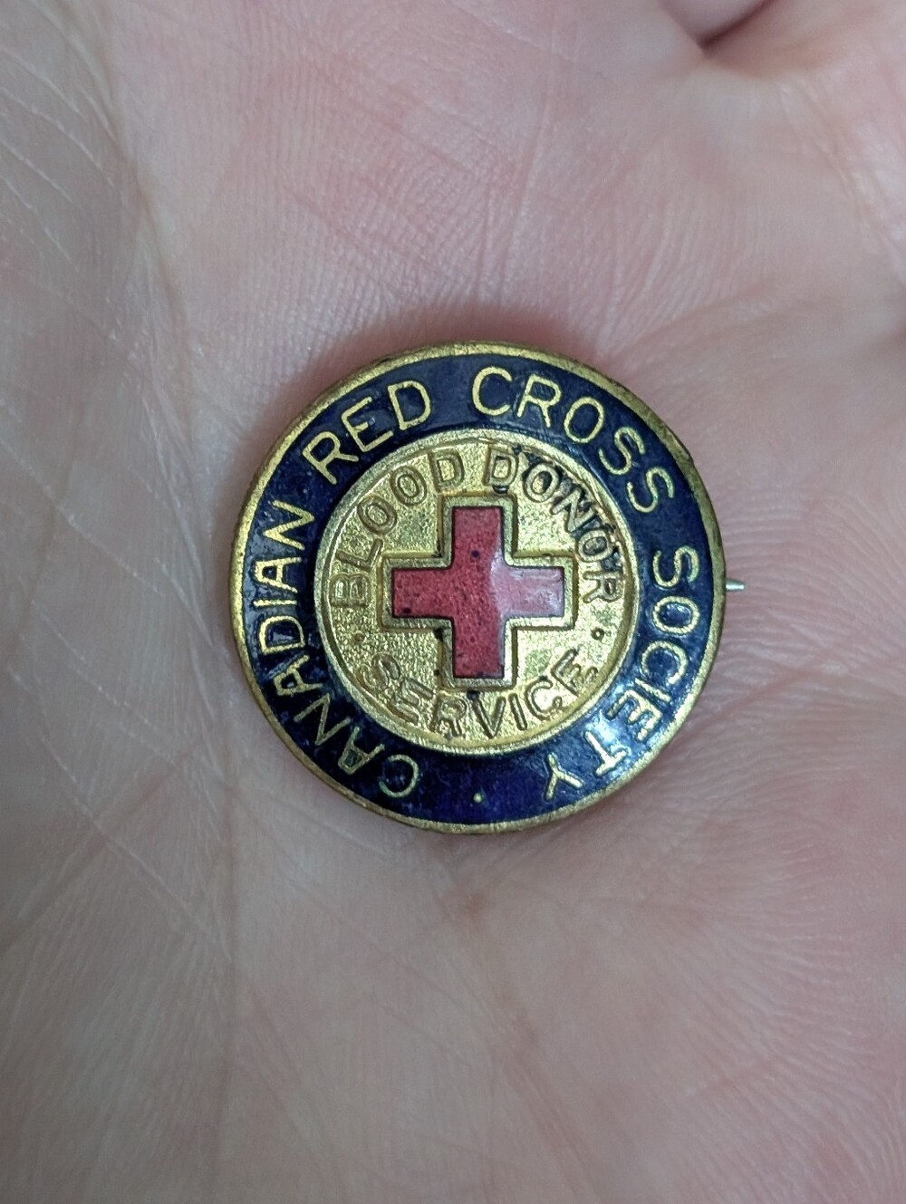 Vintage Canadian Red Cross Blood Donor Enamel Pin